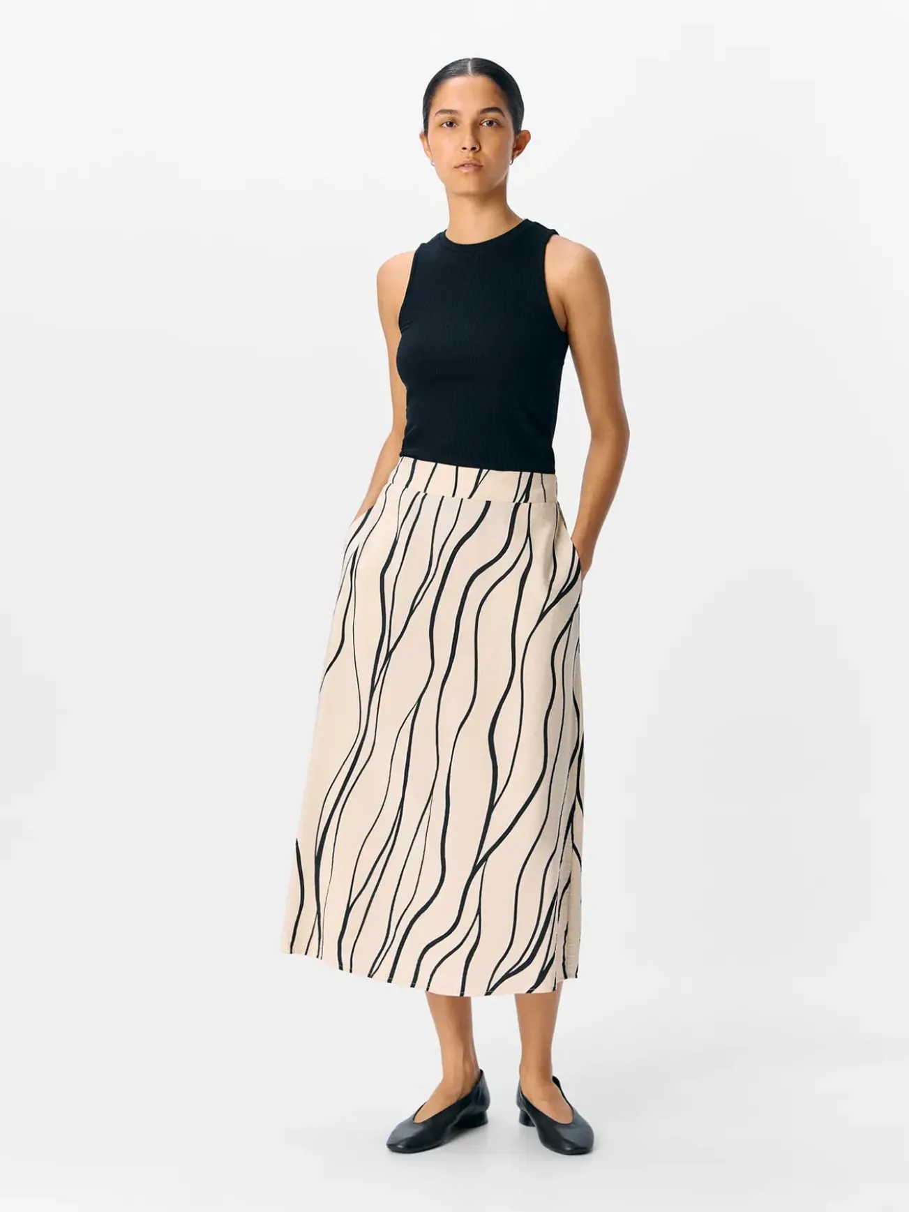 Falda midi estampada
