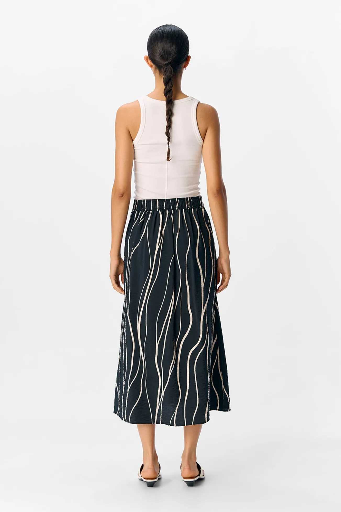 Falda midi estampada