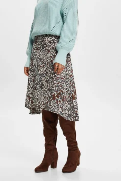 Falda midi estampada con fibras recicladas