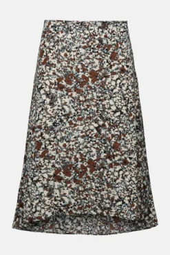 Falda midi estampada con fibras recicladas