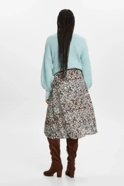 Falda midi estampada con fibras recicladas