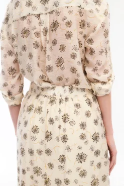 Falda midi estampada con viscosa