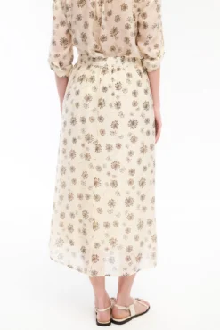 Falda midi estampada con viscosa