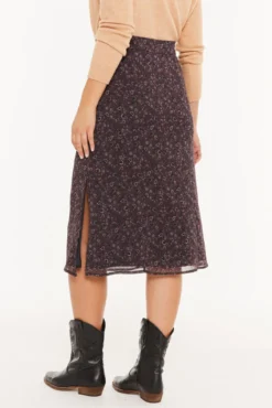 Falda midi estampado floral pequeño