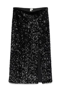 Falda midi lentejuelas