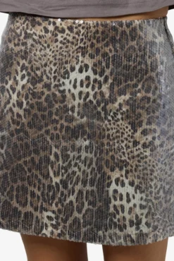 falda midi lentejuelas animal