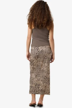 Falda midi leopardo cinturilla