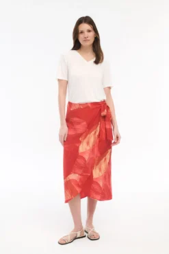 Falda midi pareo con viscosa
