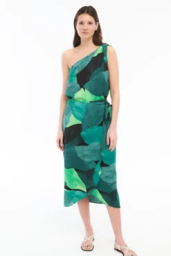 Falda midi pareo con viscosa