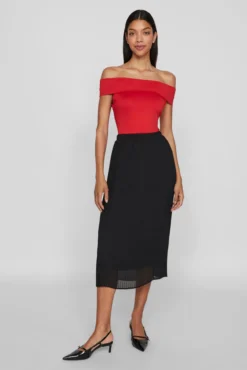 Falda midi plisada
