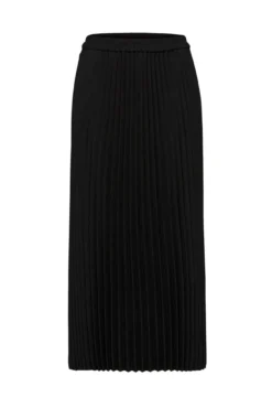 Falda midi plisada con cintura elástica