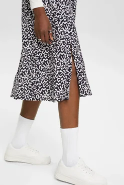 Falda midi print allover viscosa