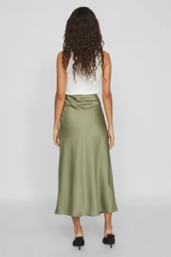 Falda midi satinada
