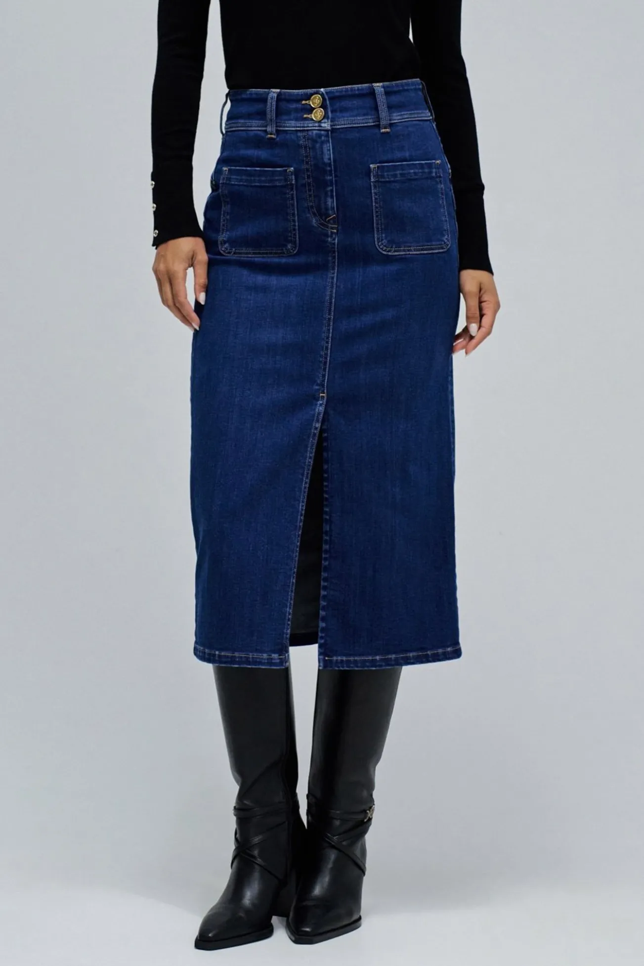 Falda midi secret push in
