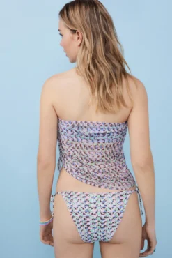 Falda pareo fruncido estampado