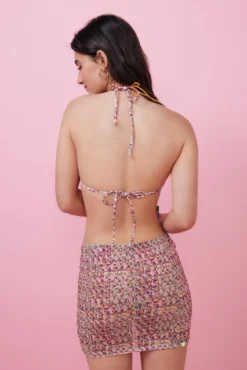 Falda pareo fruncido estampado