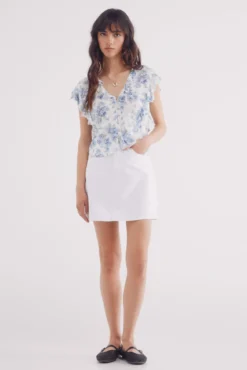 Falda vaquera corta blanca