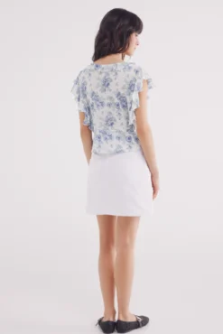 Falda vaquera corta blanca