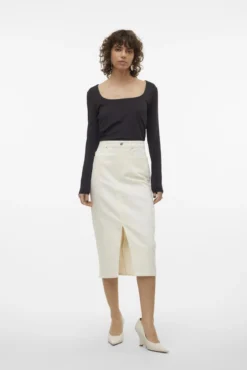 Falda vaquera midi