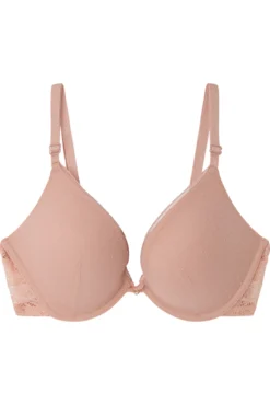 GORGEOUS Sujetador push up encaje tul rosa