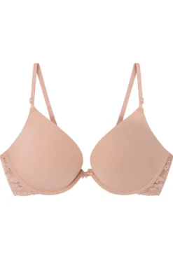 GORGEOUS Sujetador push up tul microfibra y encaje rosa