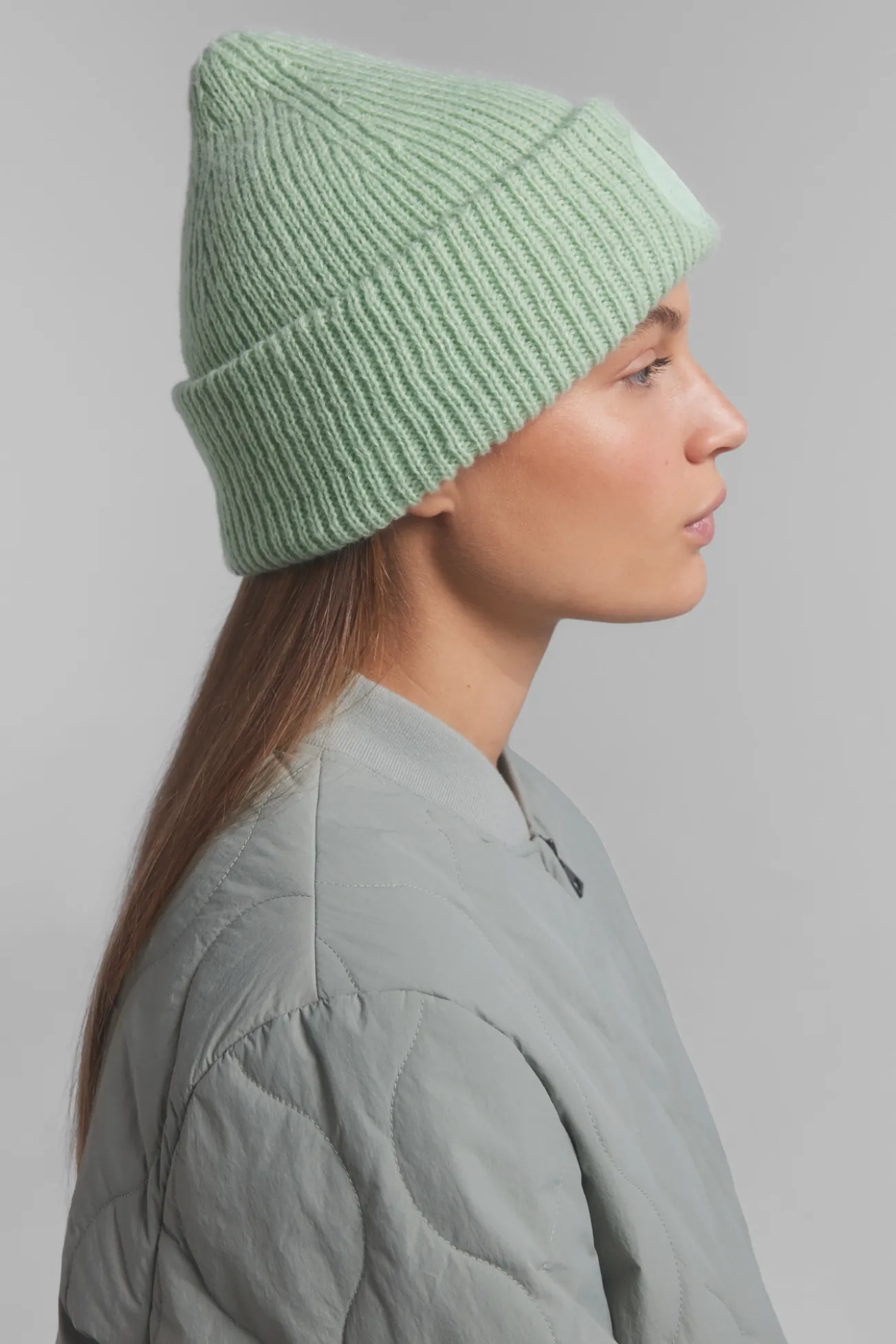 Gorro tricot logo verde