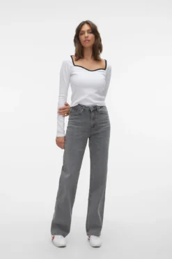 Jeans de tiro alto
