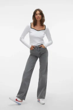 Jeans de tiro alto