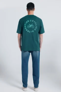 Jeans en knit denim sobretintado slim fit