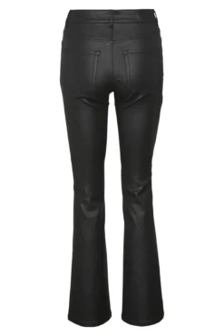 Jeans flared de mujer efecto polipiel