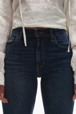 Jeans flare de tiro alto