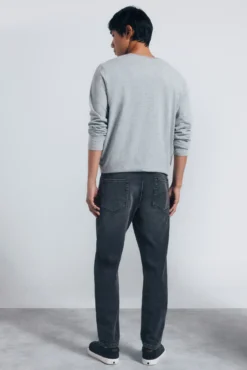 Jeans skinny gris oscuro lavado