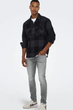 Jeans Slim gris oscuro