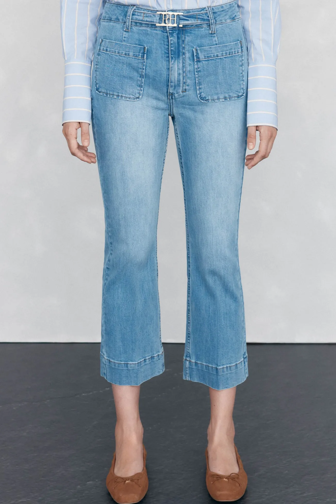 Jeans stove pipe cropped