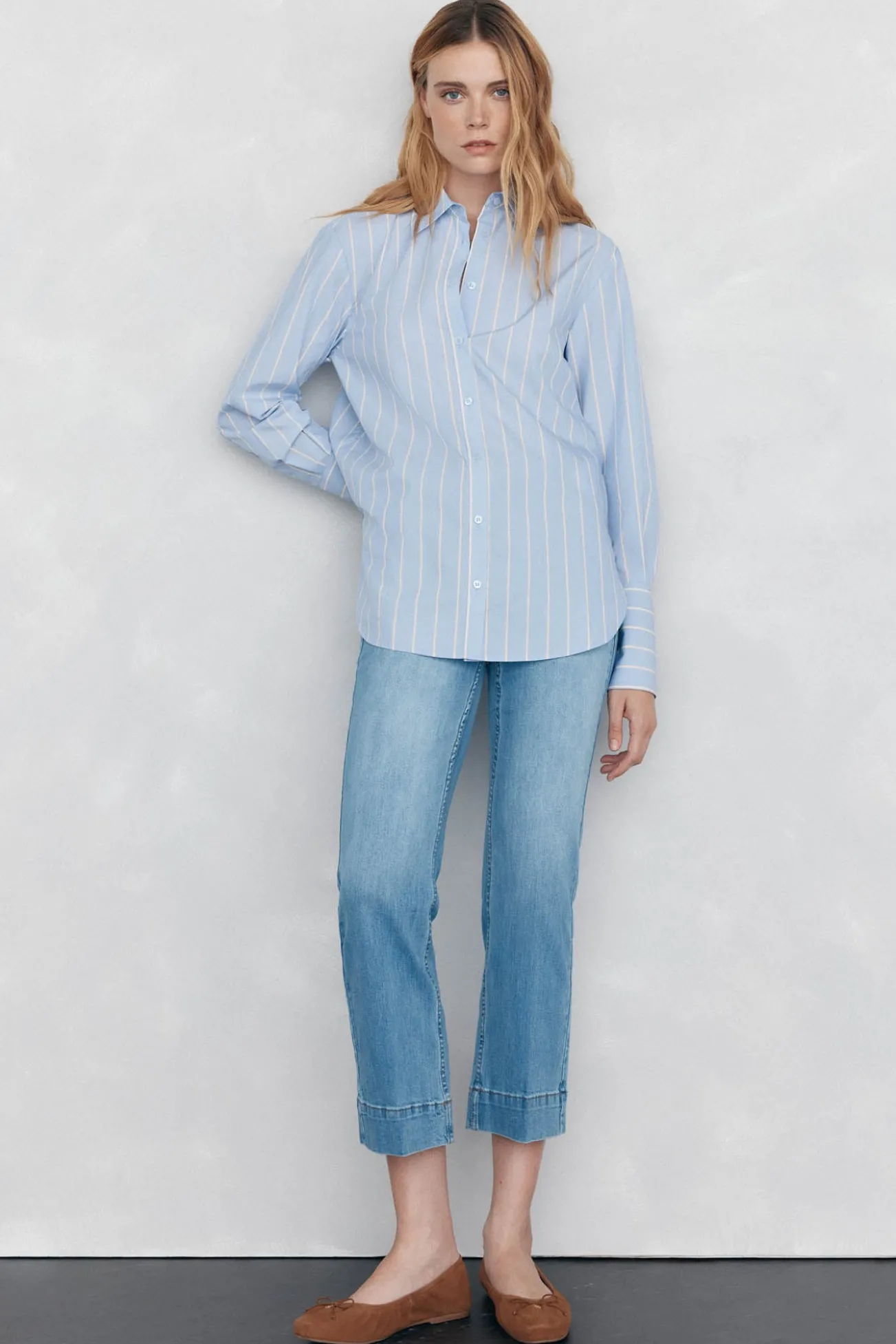 Jeans stove pipe cropped