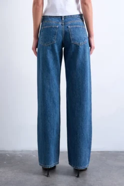 Jeans wide fit de tiro bajo