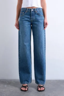 Jeans wide fit de tiro bajo