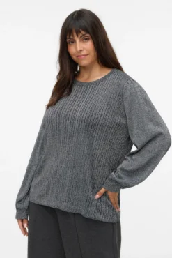 Jersey acanalado lúrex talla grande