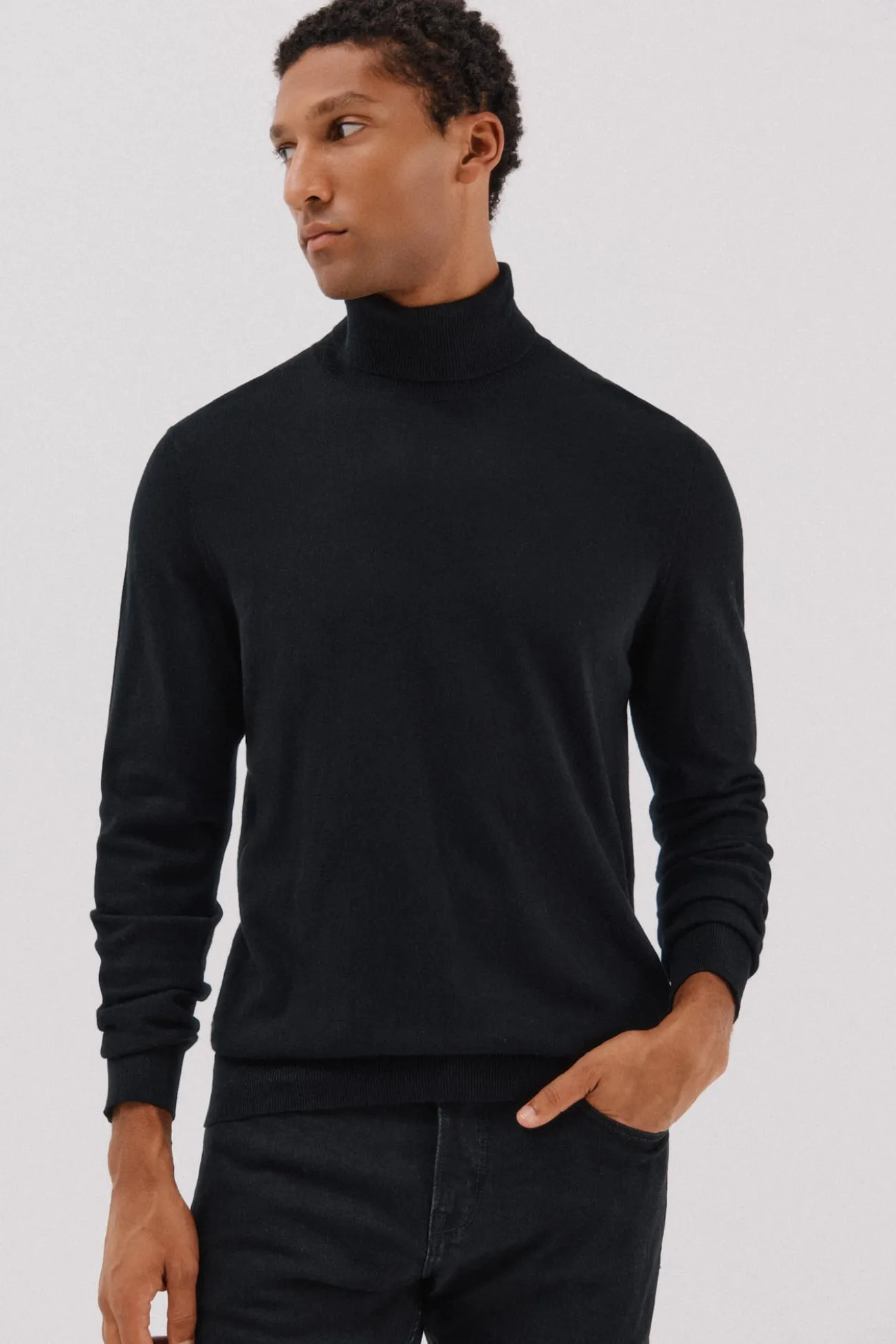 Jersey algodón cashmere cuello alto