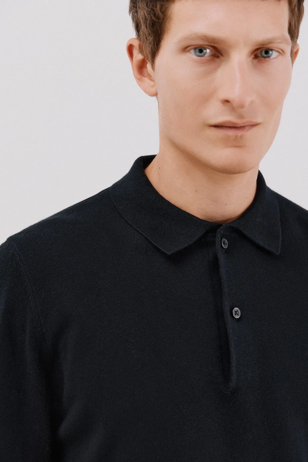 Jersey algodón cashmere cuello polo