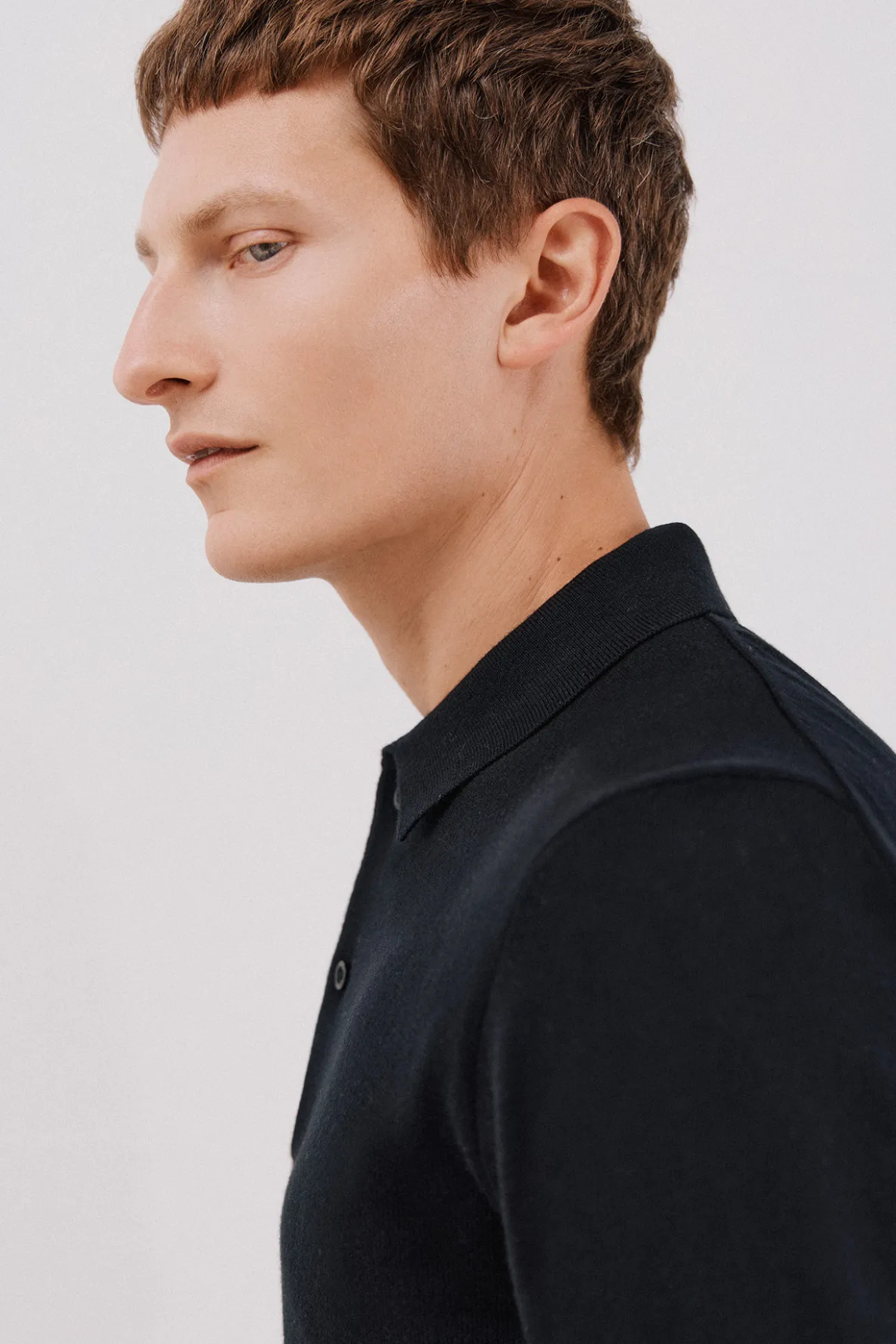 Jersey algodón cashmere cuello polo