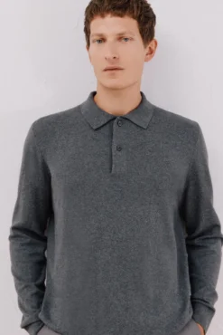 Jersey algodón cashmere cuello polo