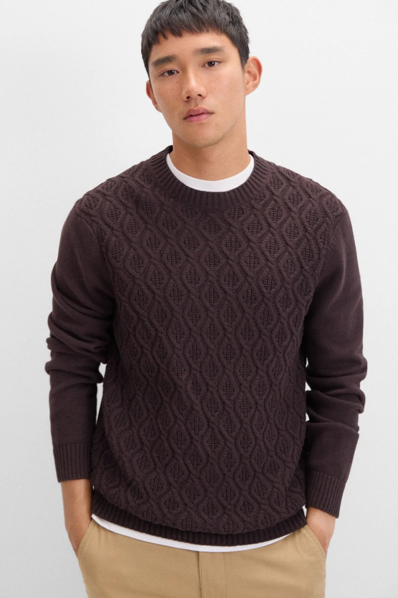 Jersey algodón rombos cuello redondo