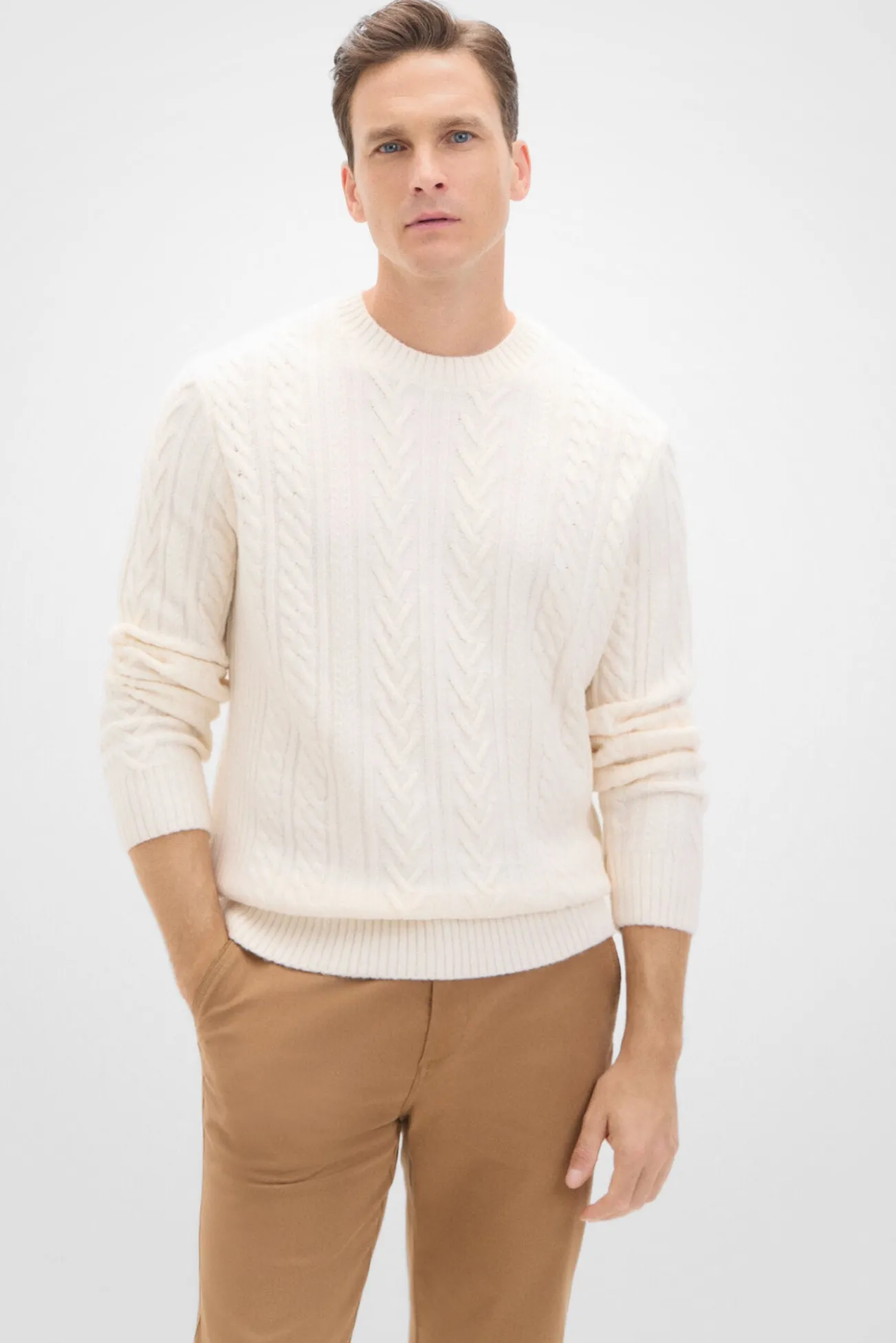 Jersey cables cuello redondo