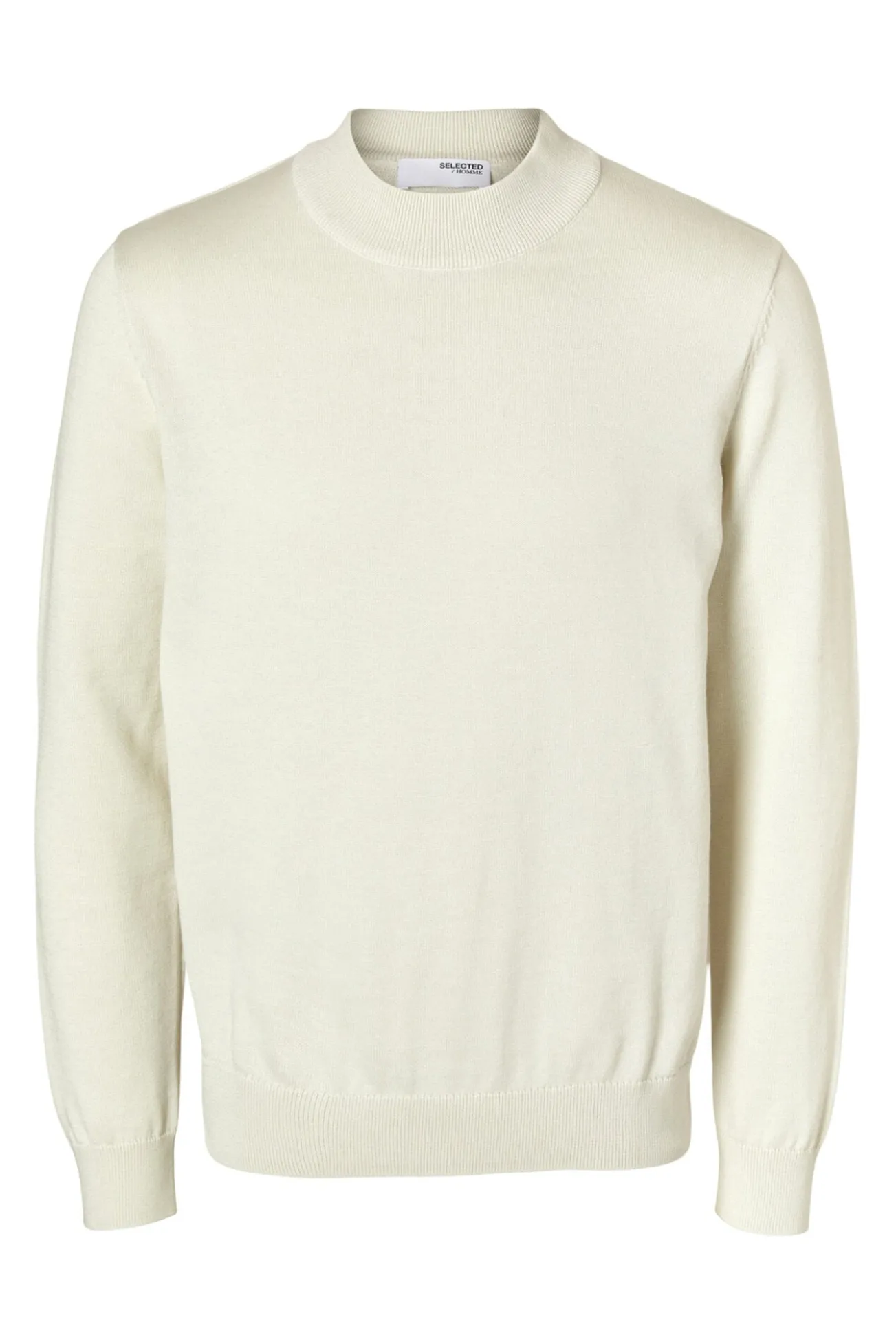 Jersey con cuello mock confeccionado con algodón orgánico. Regular Fit.