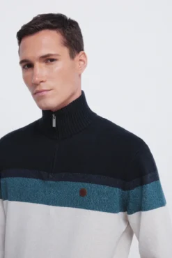 Jersey cremallera bloque color