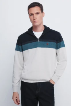 Jersey cremallera bloque color