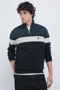 Jersey cremallera bloque color