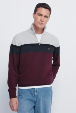 Jersey cremallera bloque color