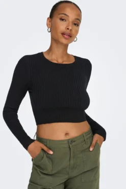 Jersey crop canalé